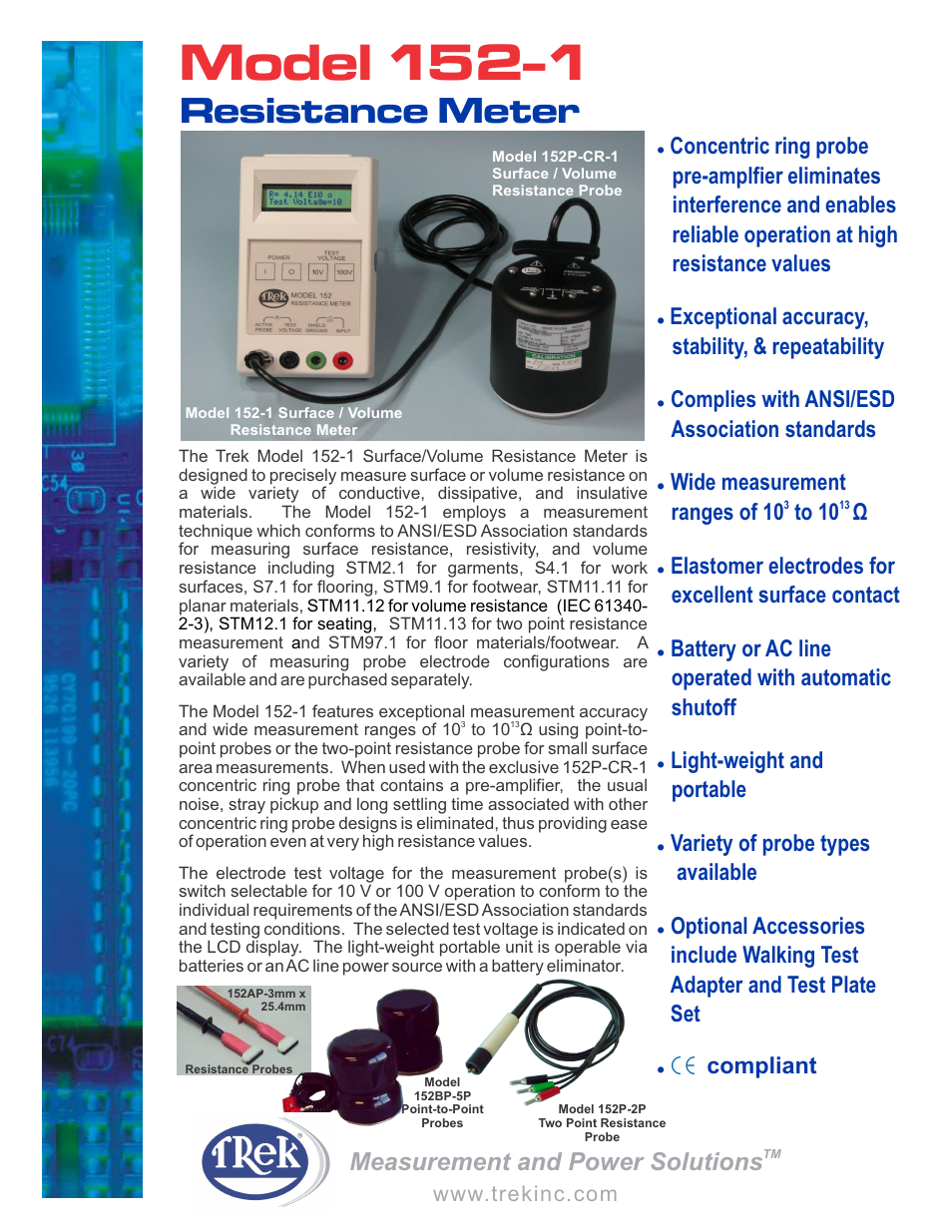 Trek 152-1 Resistance Meter User Manual | 2 pages