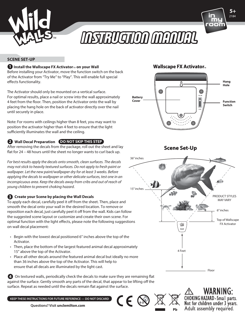 Uncle Milton Shark Encounter User Manual | 2 pages