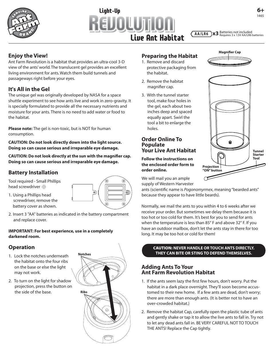 Uncle Milton Ant Farm Revolution User Manual | 2 pages