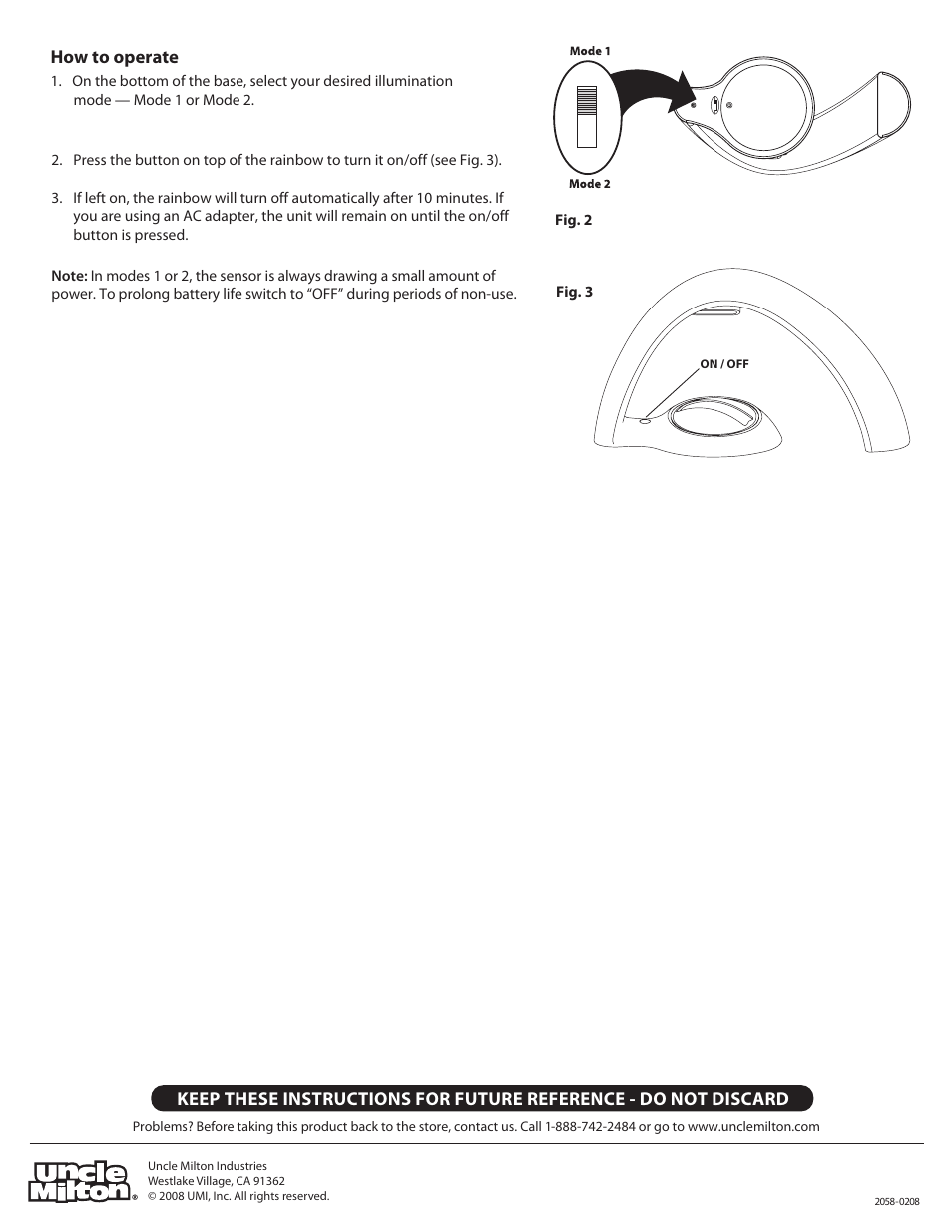 Uncle Milton Rainbow In My Room User Manual | Page 2 / 2