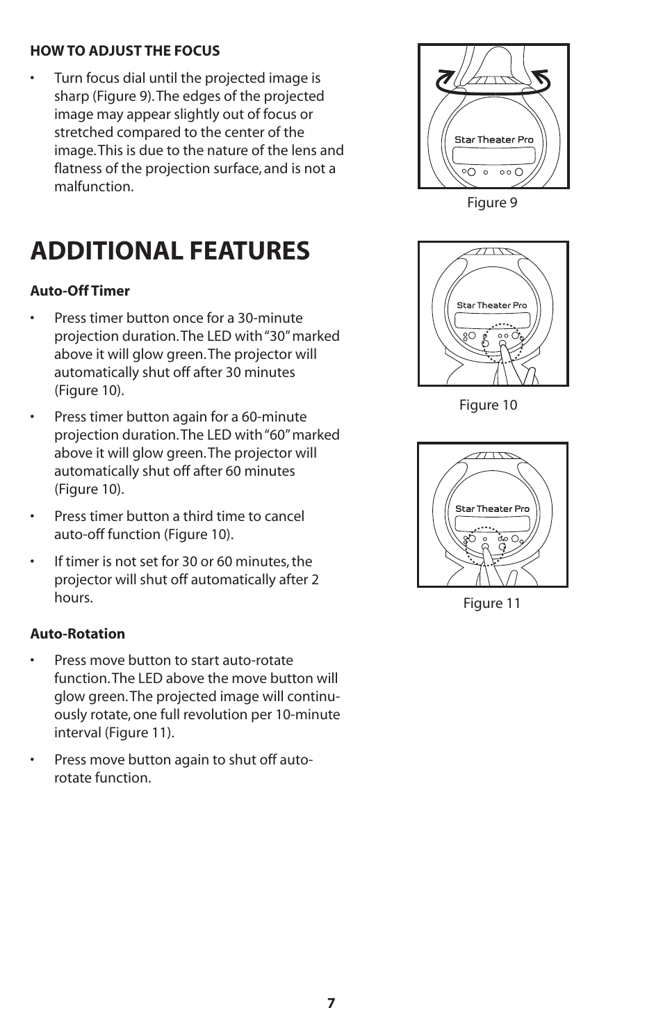 Additional features | Uncle Milton Star Theater Pro User Manual | Page 7 / 8