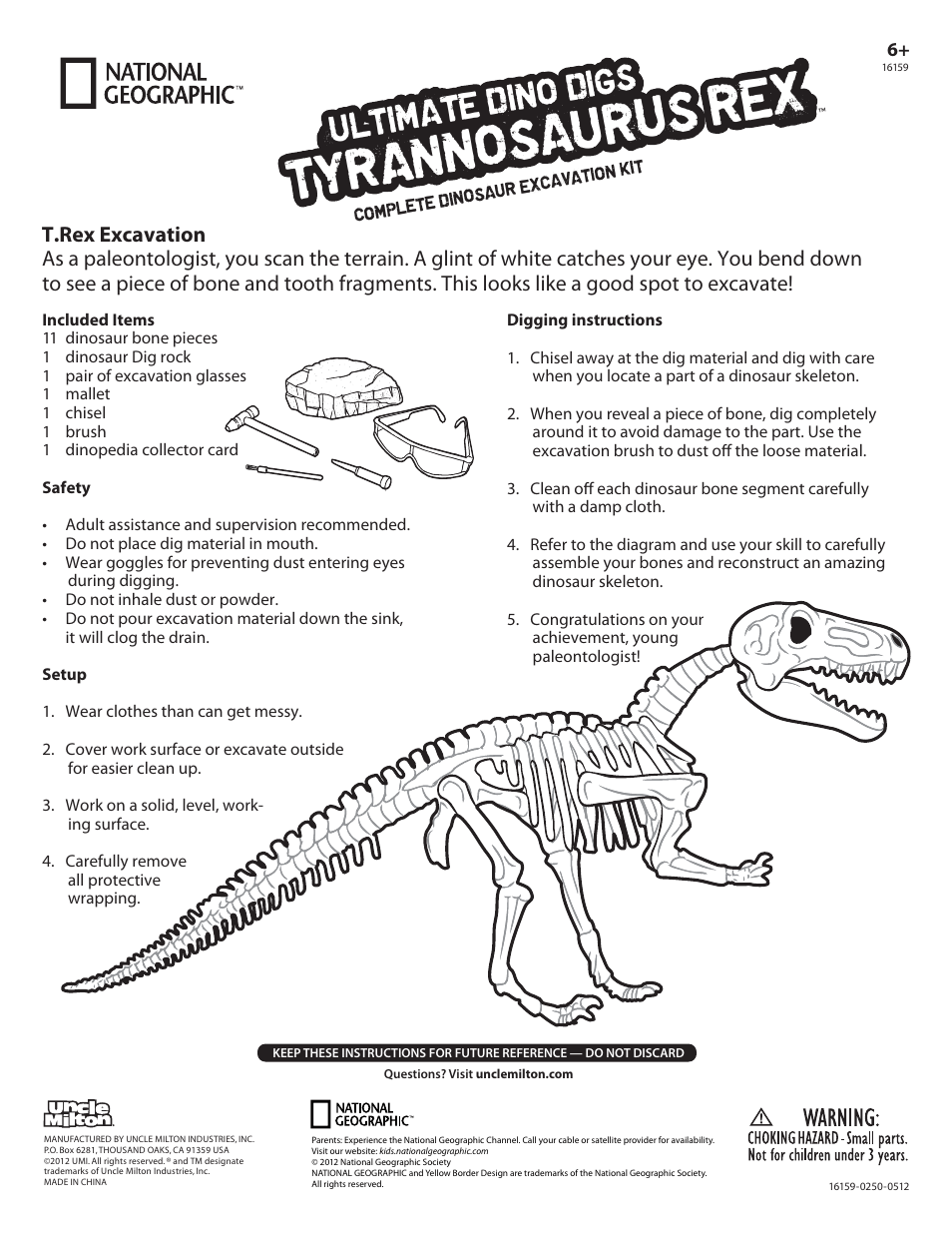 Uncle Milton Ultimate Dinopedia Dinosaur Globe User Manual | 2 pages