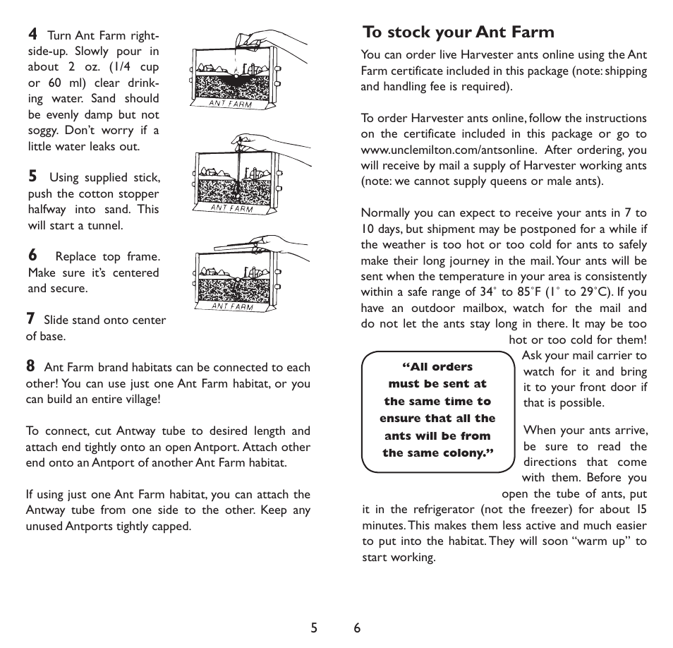 Uncle Milton Vintage Ant Farm User Manual | Page 4 / 10