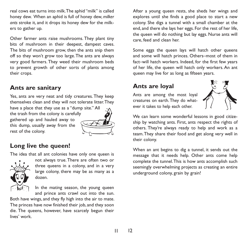 Ants are sanitary, Long live the queen, Ants are loyal | Uncle Milton Vintage Ant Farm User Manual | Page 7 / 10