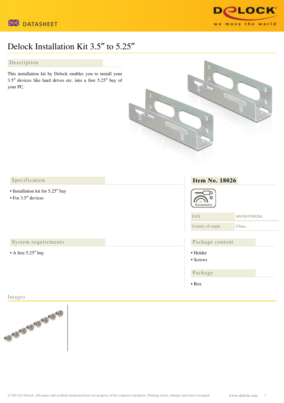 DeLOCK 18026 User Manual | 1 page