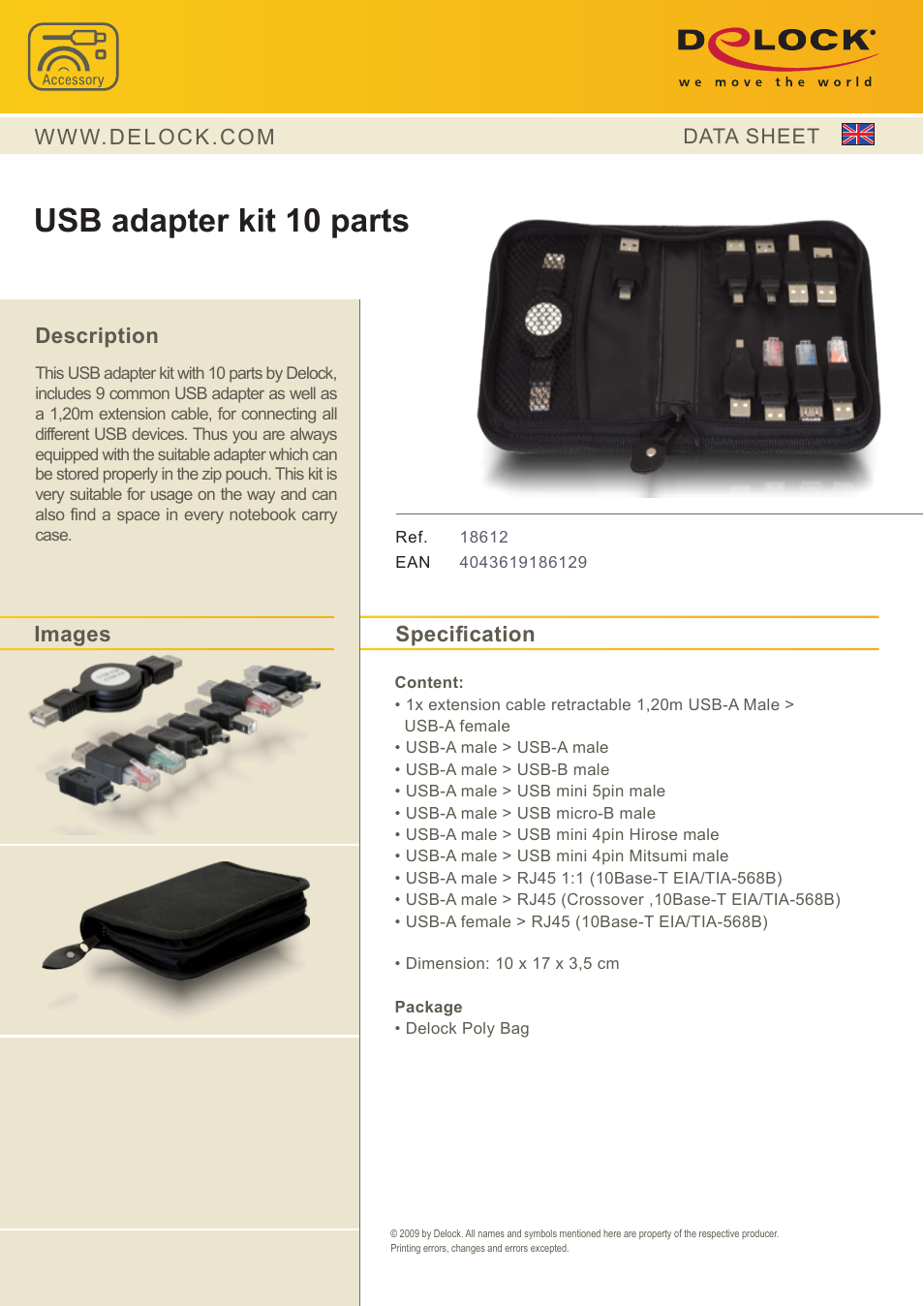 DeLOCK 18612 User Manual | 1 page