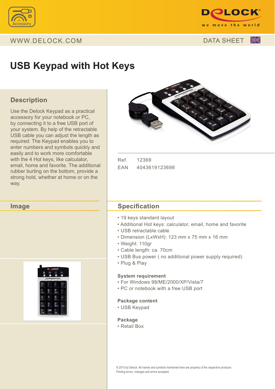 DeLOCK 12369 User Manual | 1 page