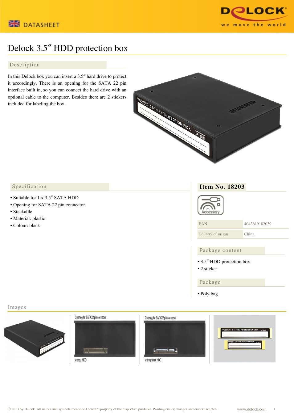 DeLOCK 18203 User Manual | 1 page