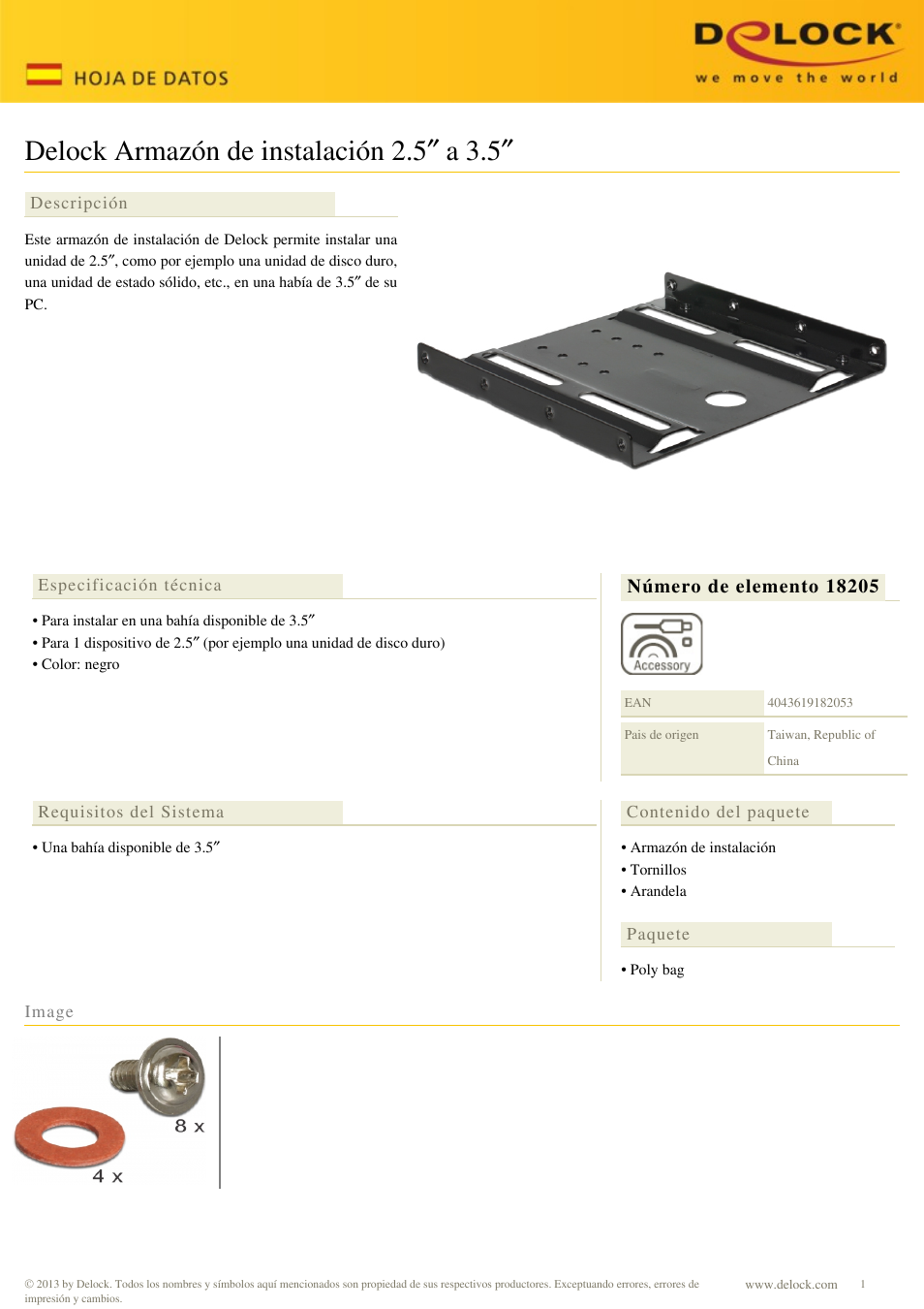 DeLOCK 18205 User Manual | 1 page