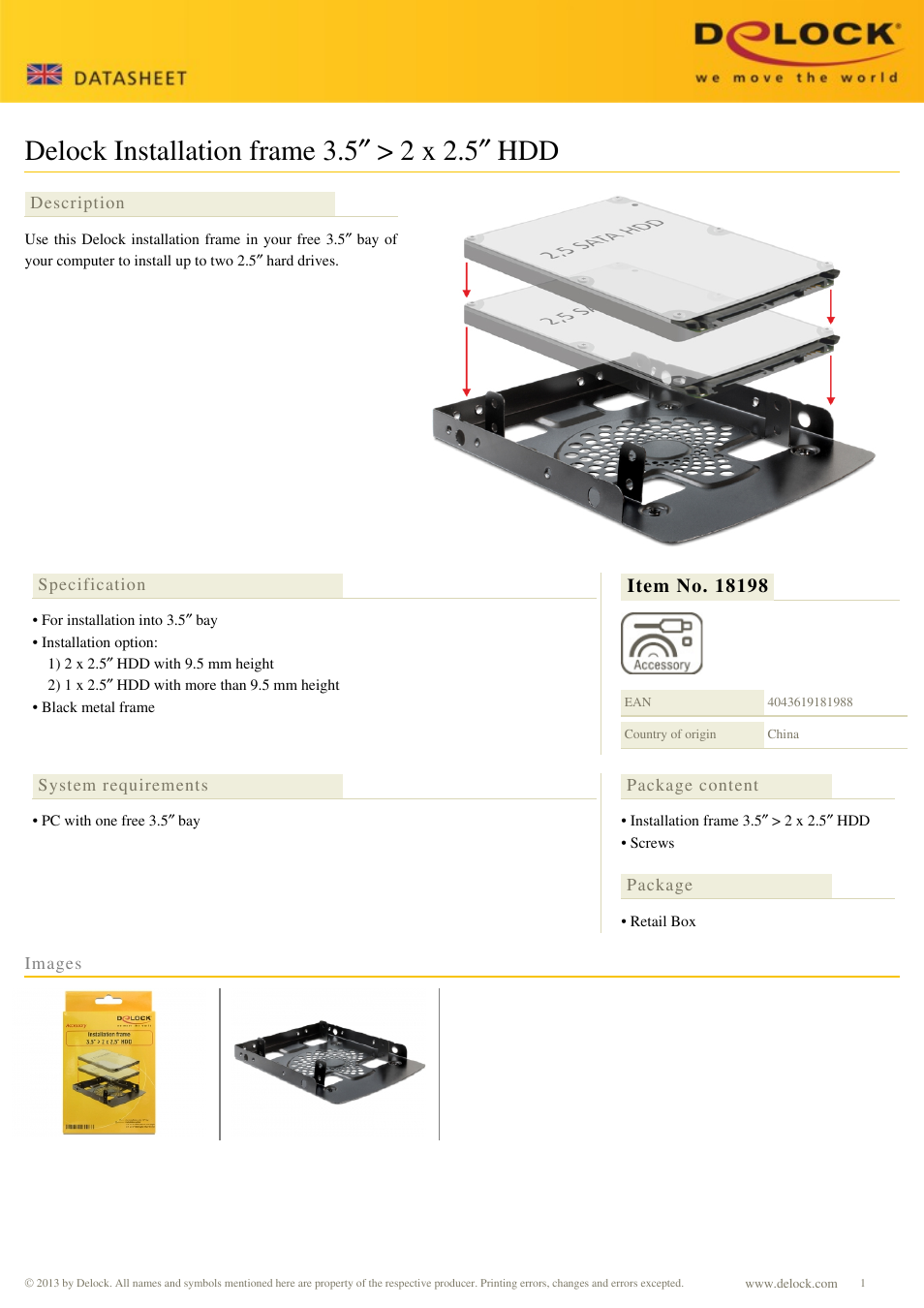 DeLOCK 18198 User Manual | 1 page