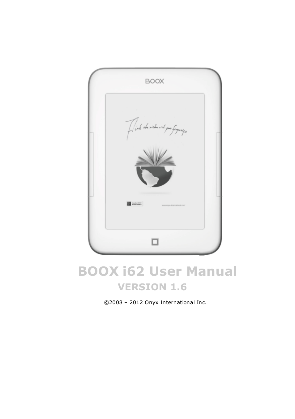 ONYX BOOX i62 User Manual | 36 pages