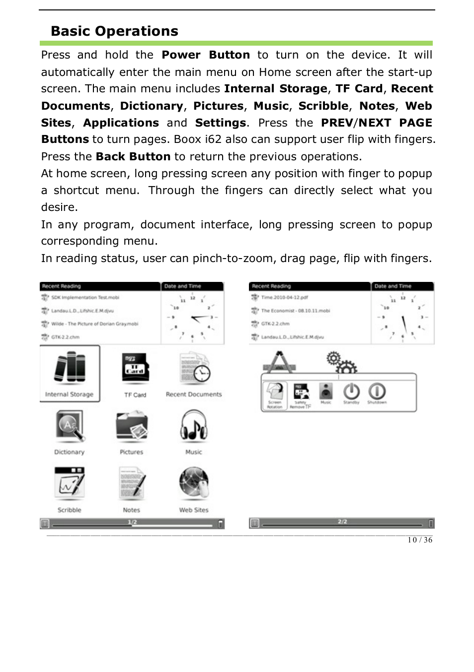 ONYX BOOX i62 User Manual | Page 10 / 36