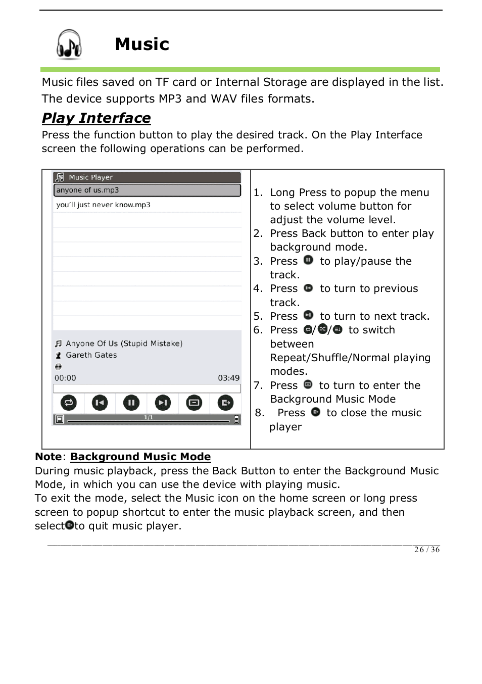 Music | ONYX BOOX i62 User Manual | Page 26 / 36