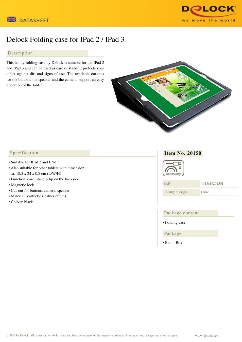 DeLOCK 20150 User Manual | 2 pages