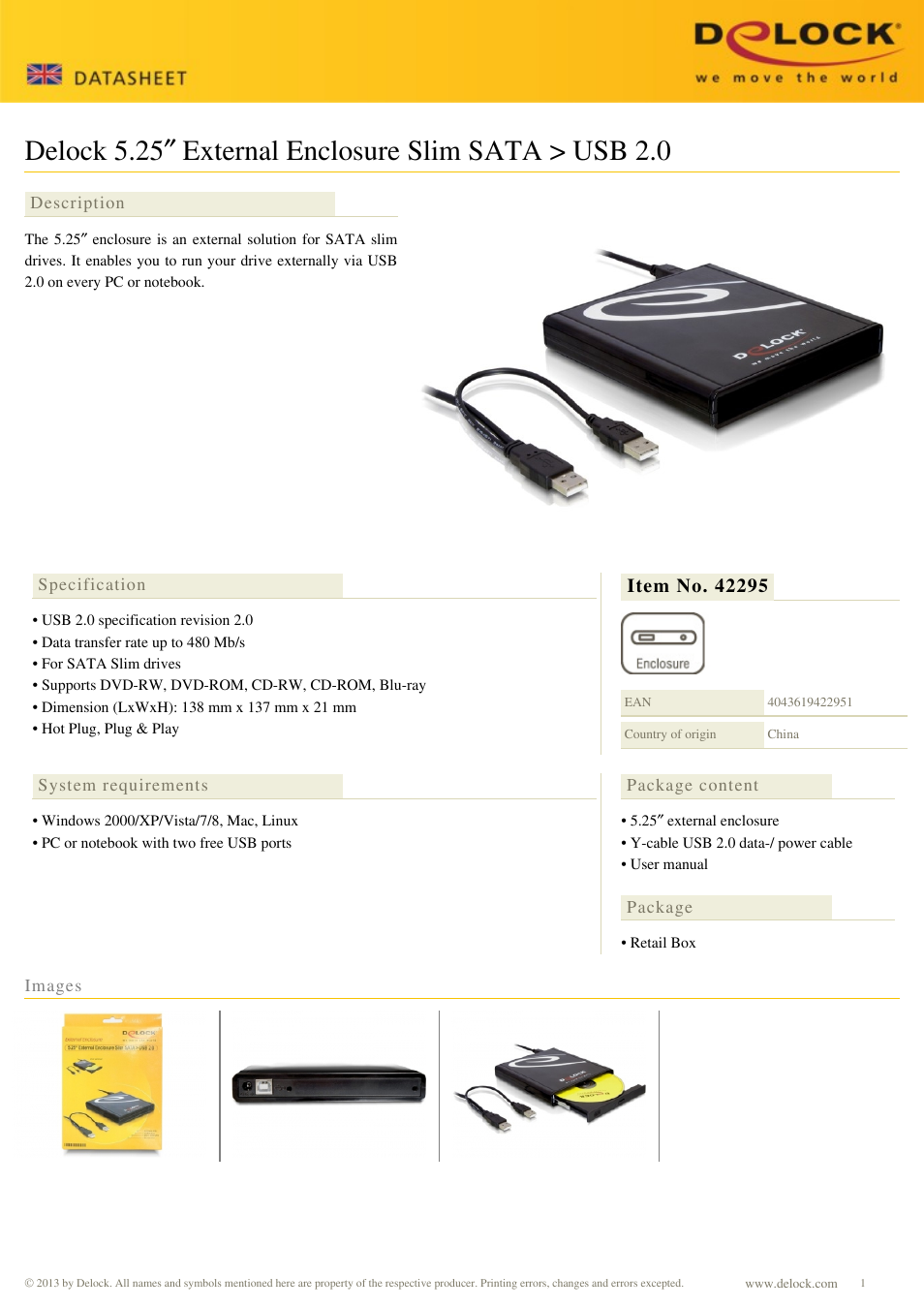 DeLOCK 42295 User Manual | 1 page