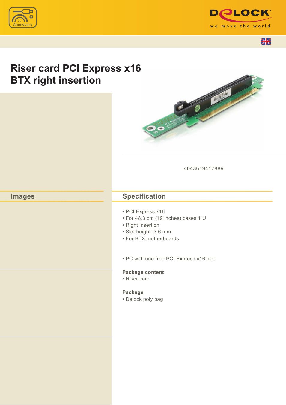 DeLOCK 41788 User Manual | 1 page