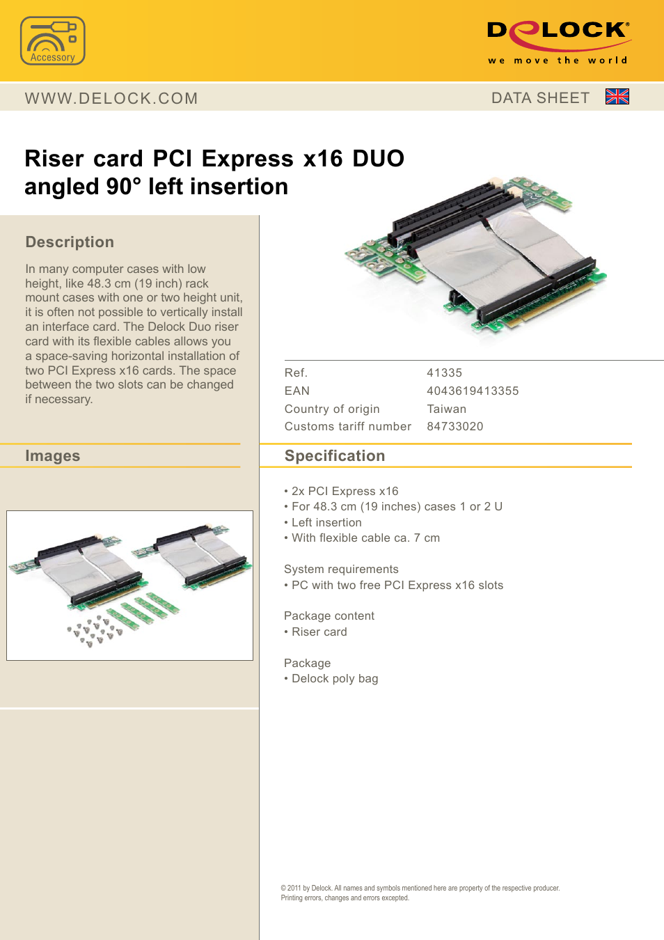 DeLOCK 41335 User Manual | 1 page