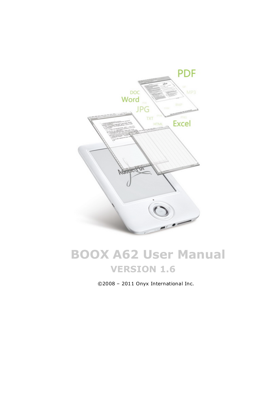 ONYX BOOX A62 User Manual | 37 pages