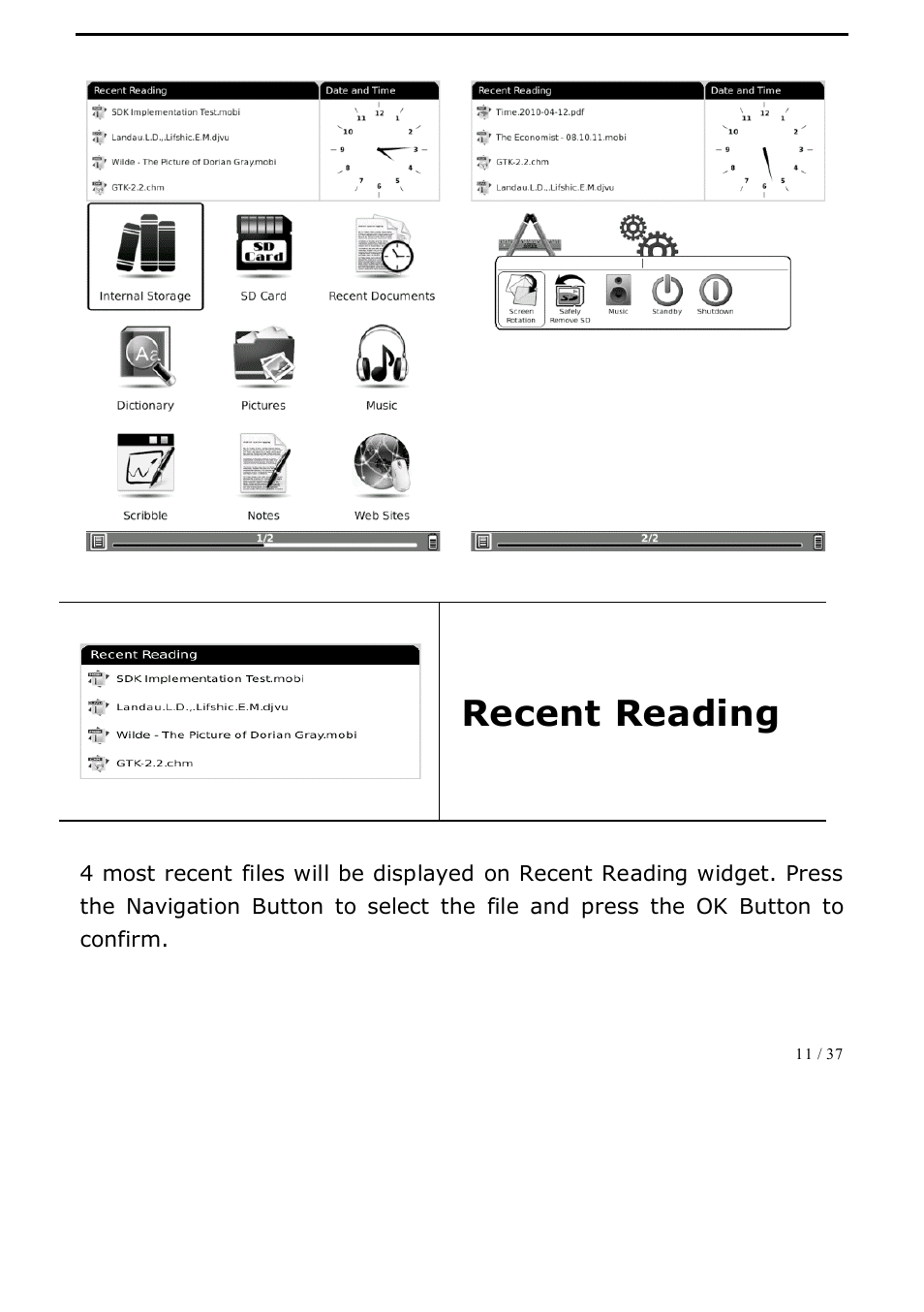 Recent reading | ONYX BOOX A62 User Manual | Page 11 / 37