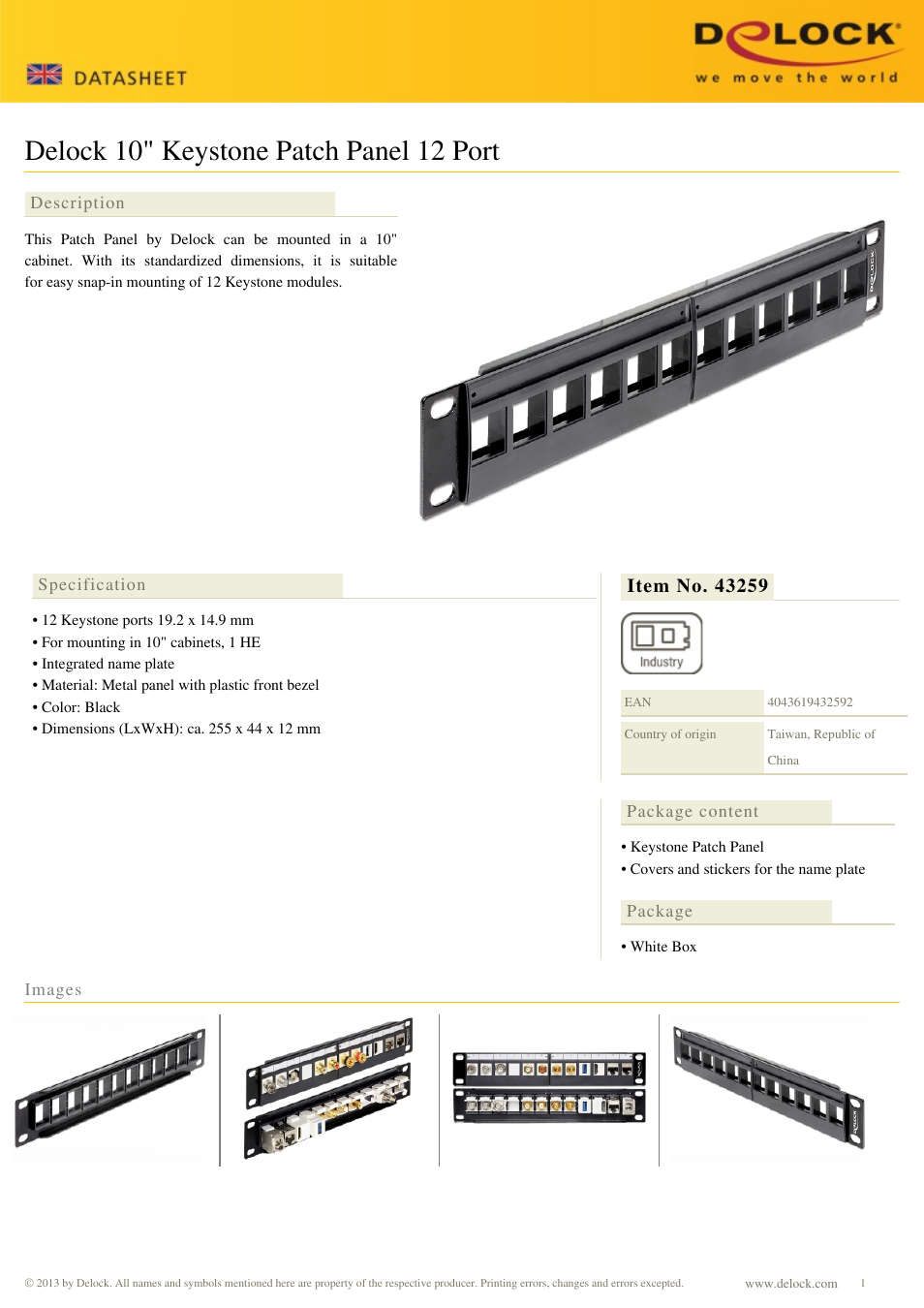 DeLOCK 43259 User Manual | 1 page