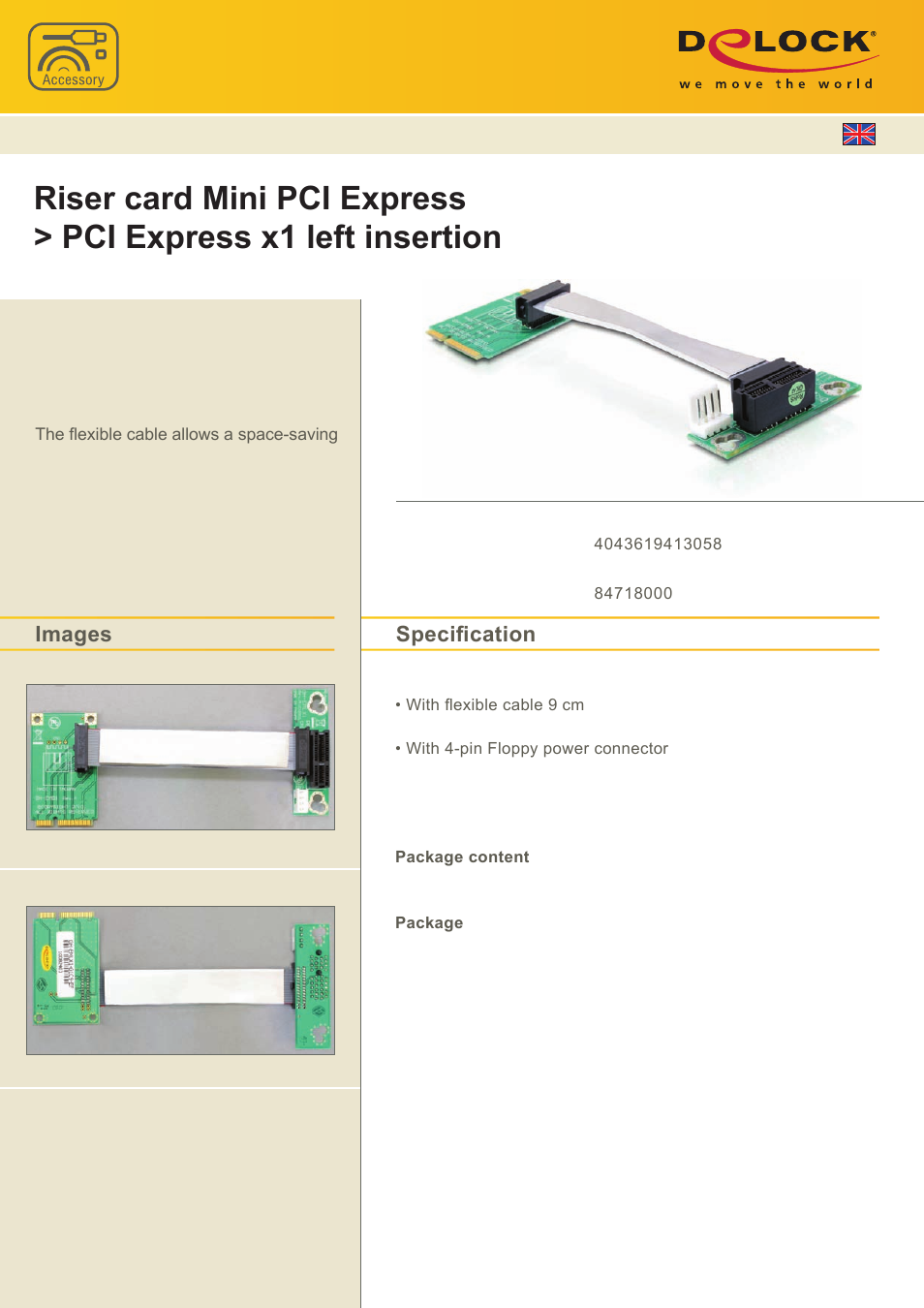 DeLOCK 41305 User Manual | 1 page