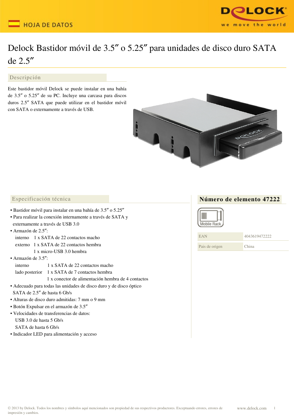 DeLOCK 47222 User Manual | 2 pages