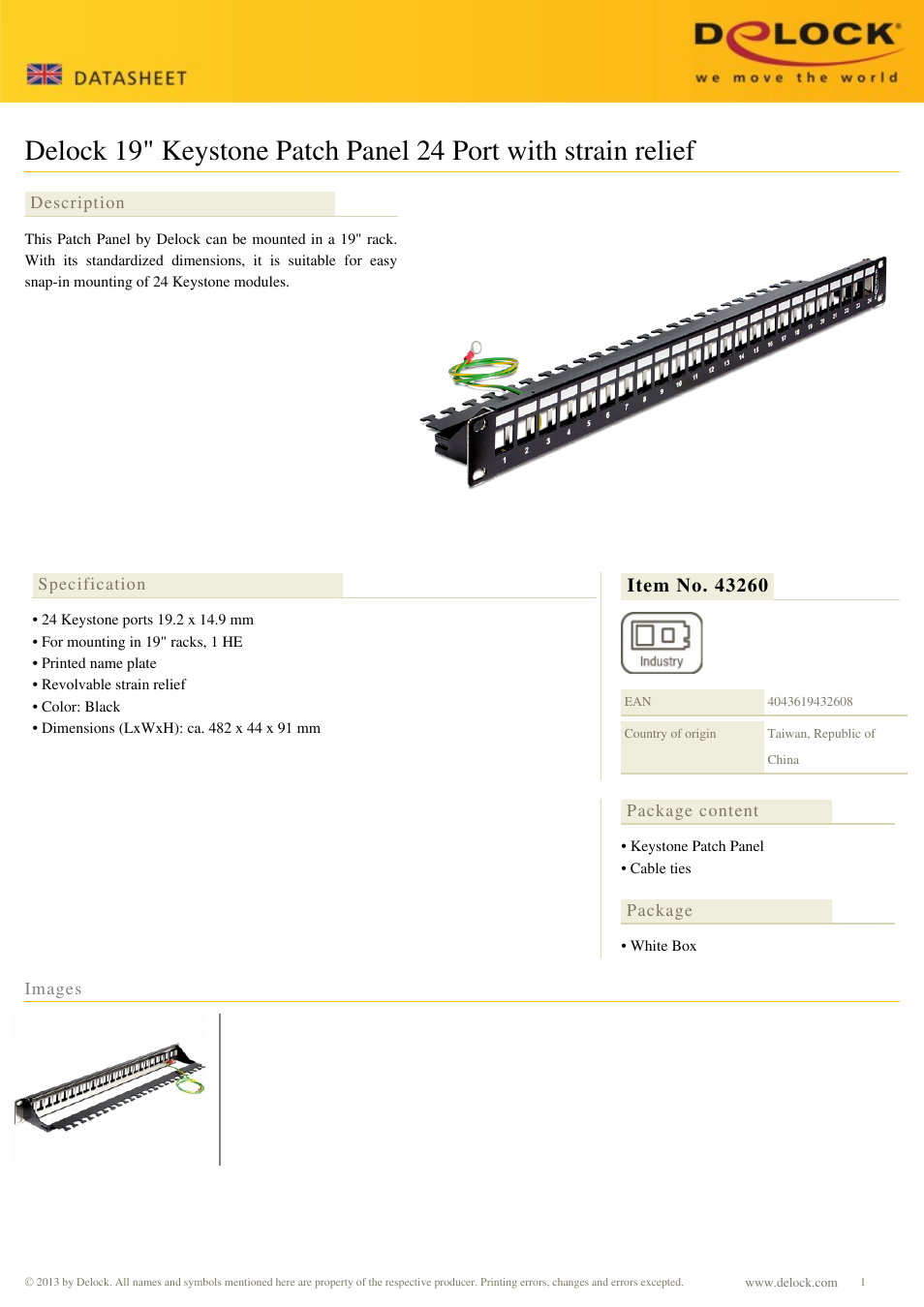 DeLOCK 43260 User Manual | 1 page