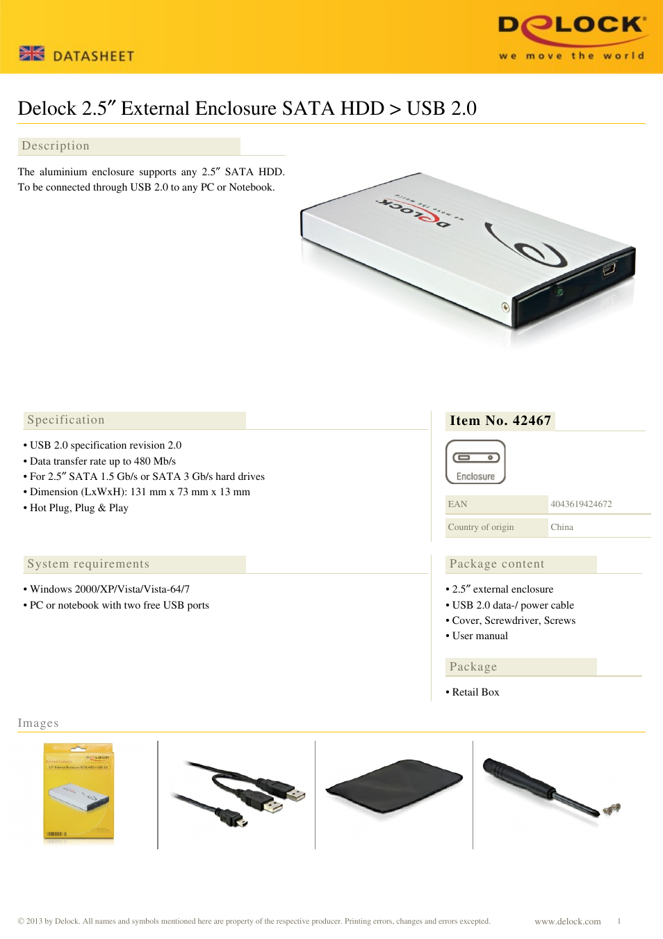 DeLOCK 42467 User Manual | 1 page