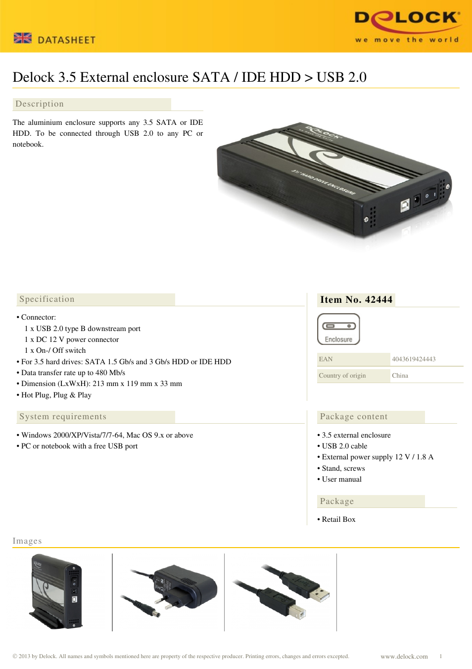 DeLOCK 42444 User Manual | 1 page