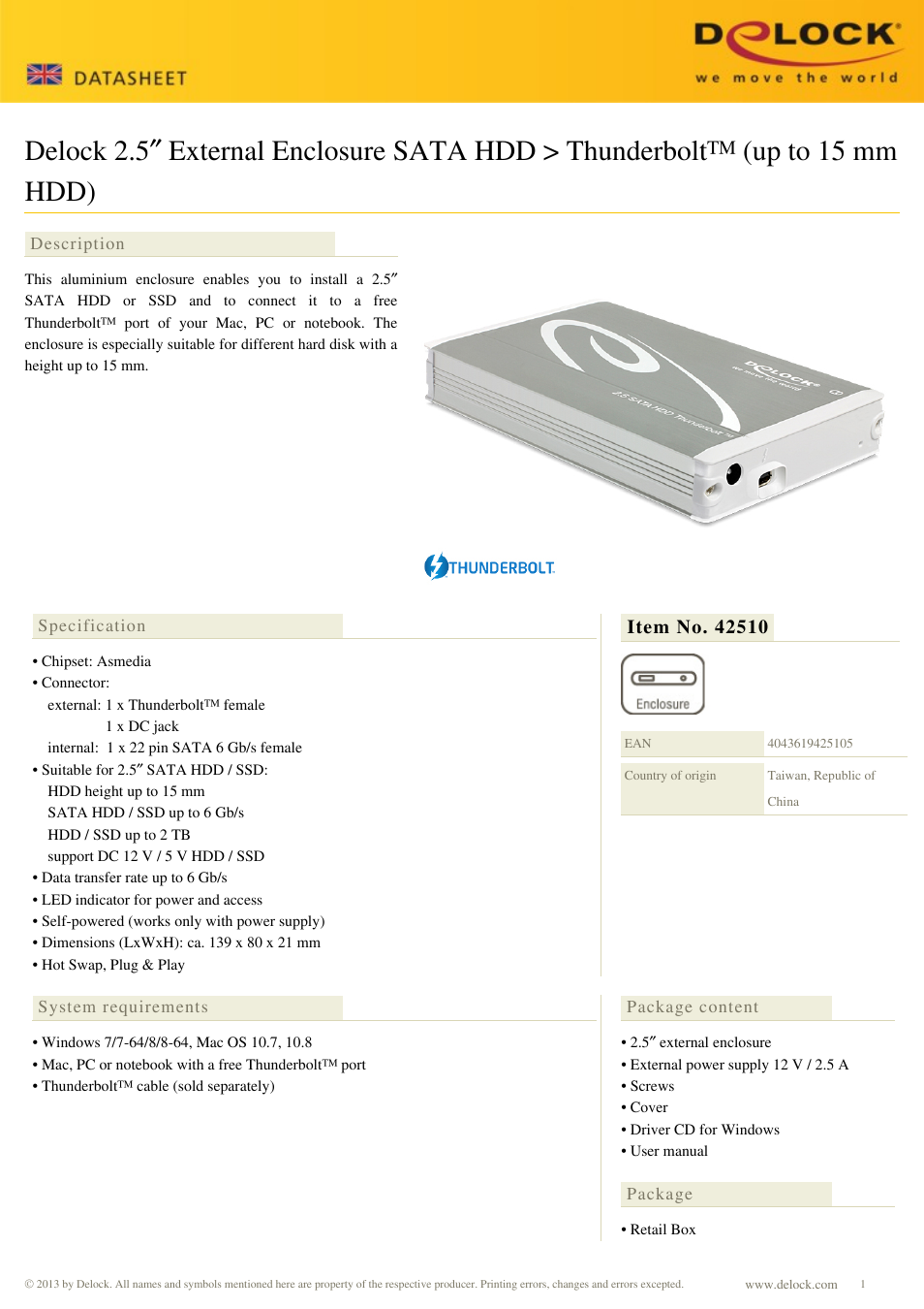 DeLOCK 42510 User Manual | 2 pages