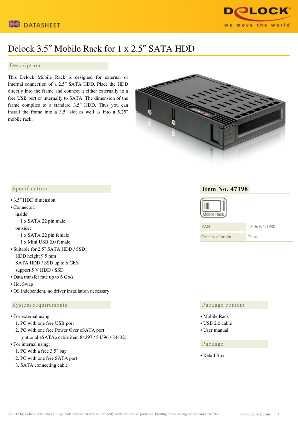 DeLOCK 47198 User Manual | 2 pages