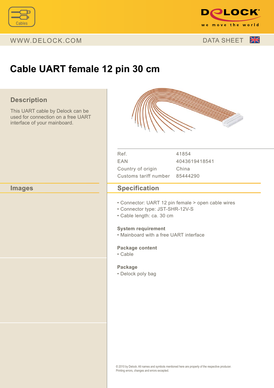 DeLOCK 41854 User Manual | 1 page
