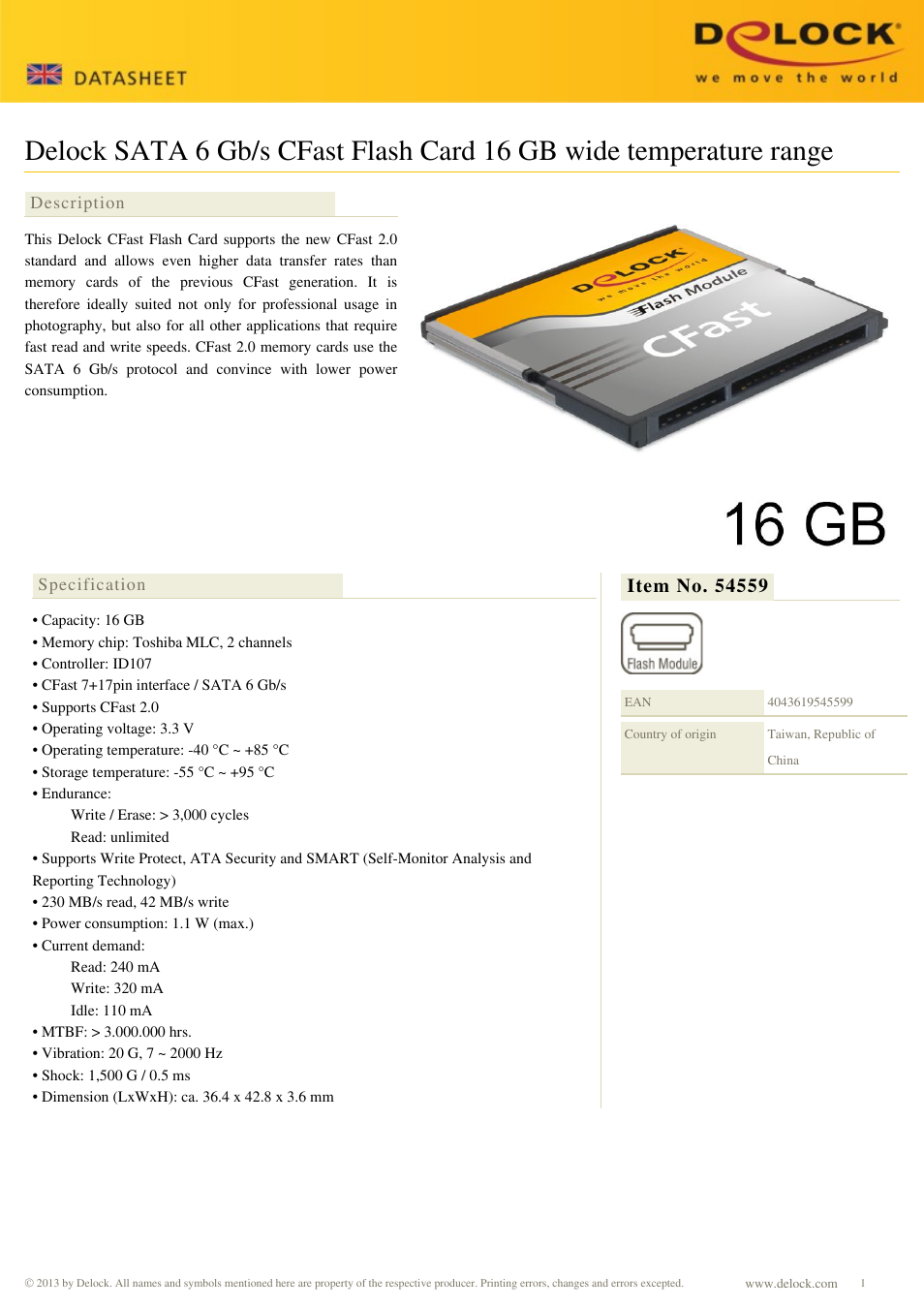 DeLOCK 54559 User Manual | 2 pages