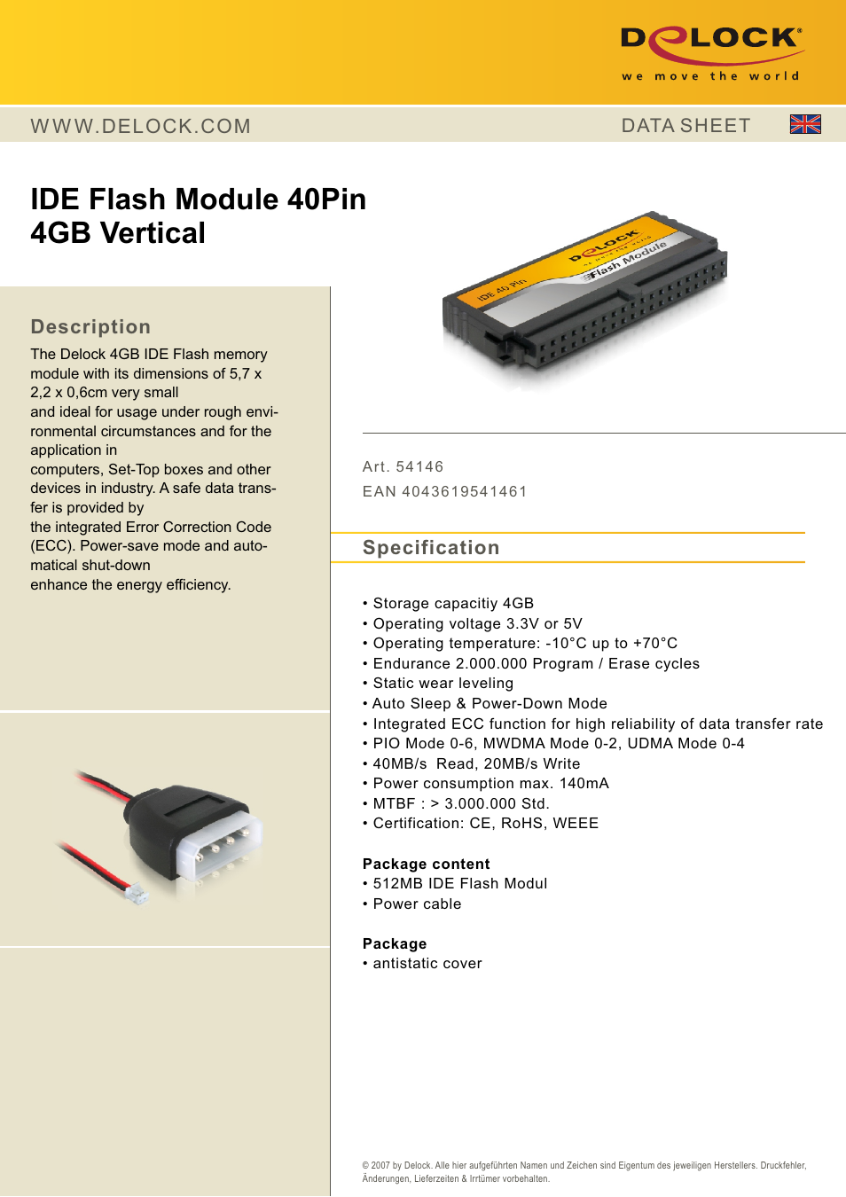 DeLOCK 54146 User Manual | 1 page