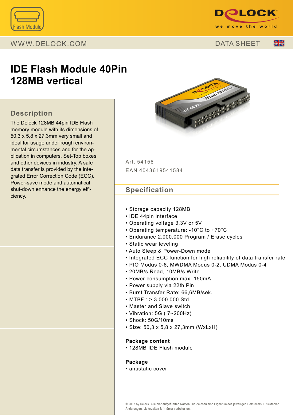 DeLOCK 54158 User Manual | 1 page