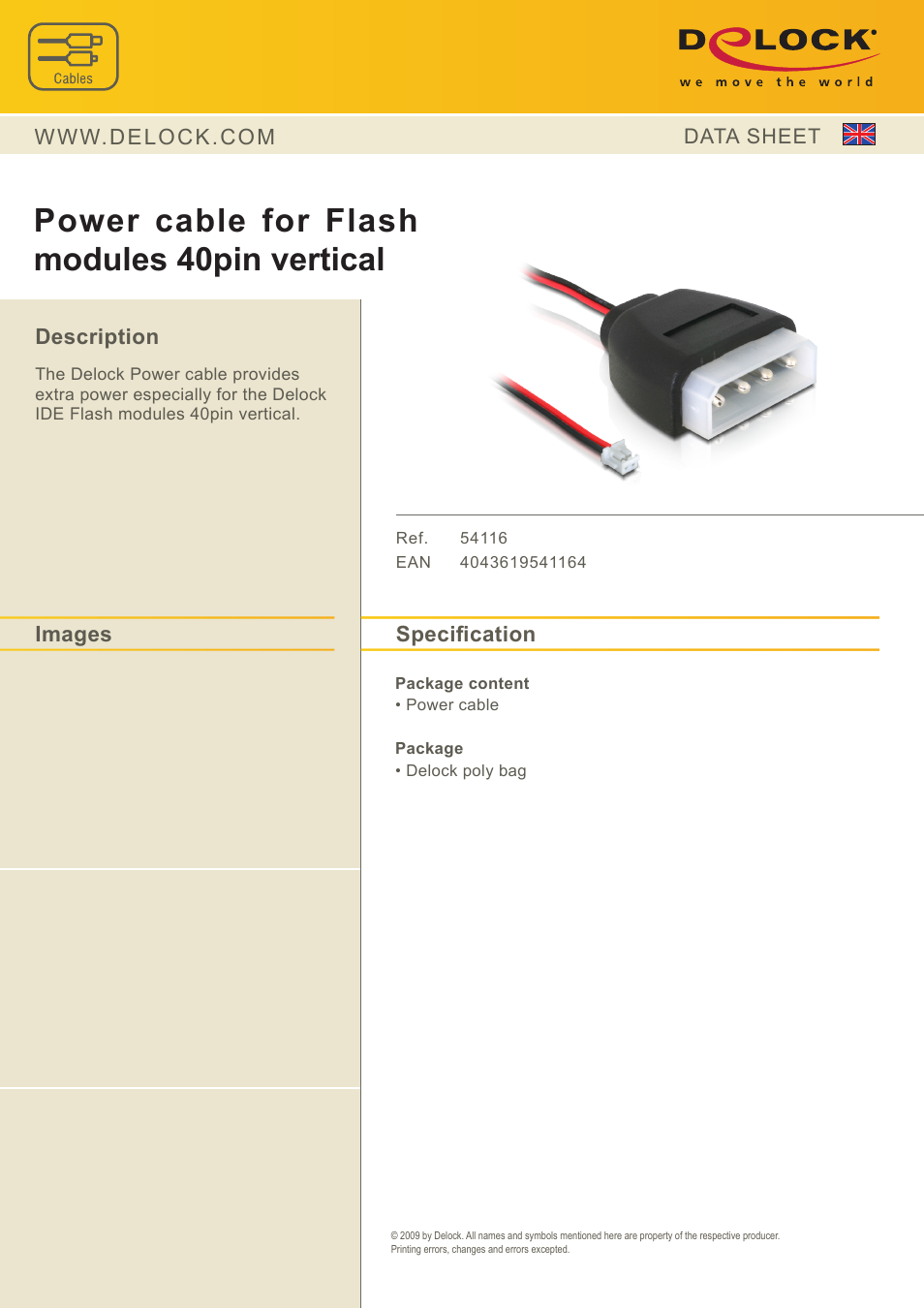 DeLOCK 54116 User Manual | 1 page