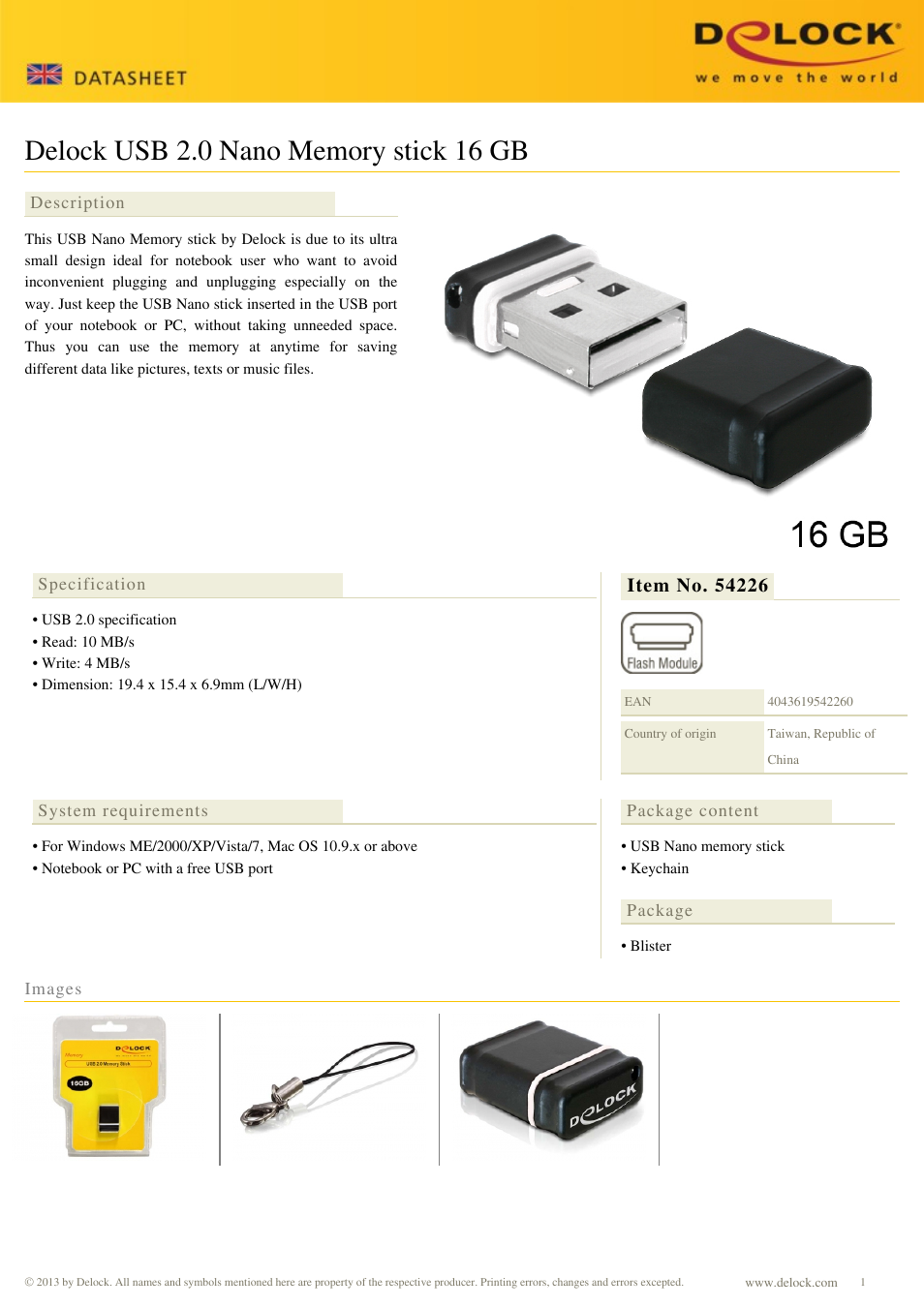 DeLOCK 54226 User Manual | 1 page