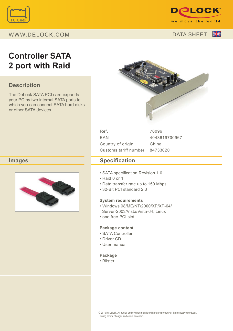 DeLOCK 70096 User Manual | 1 page