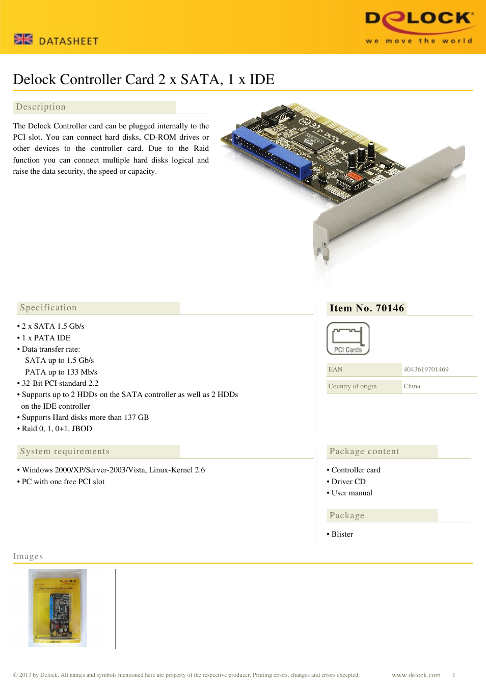 DeLOCK 70146 User Manual | 1 page