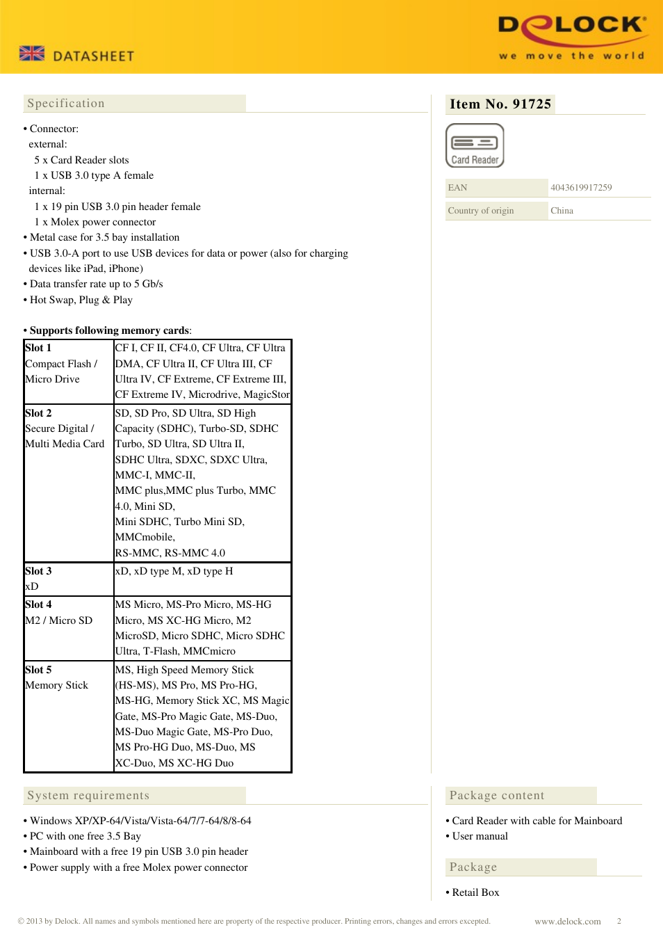 DeLOCK 91725 User Manual | Page 2 / 3