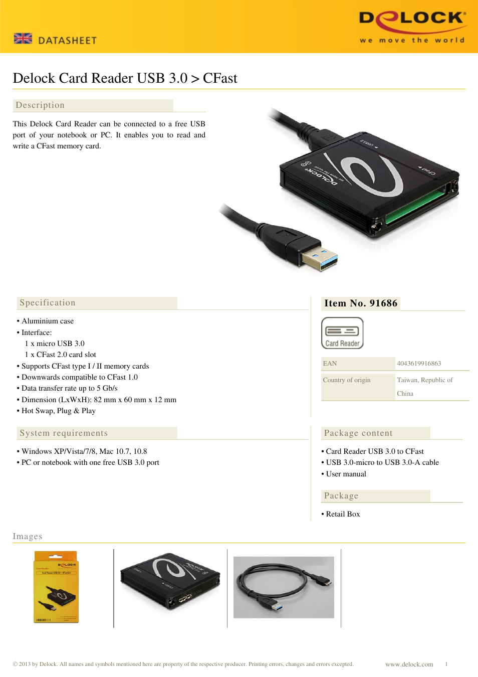DeLOCK 91686 User Manual | 1 page