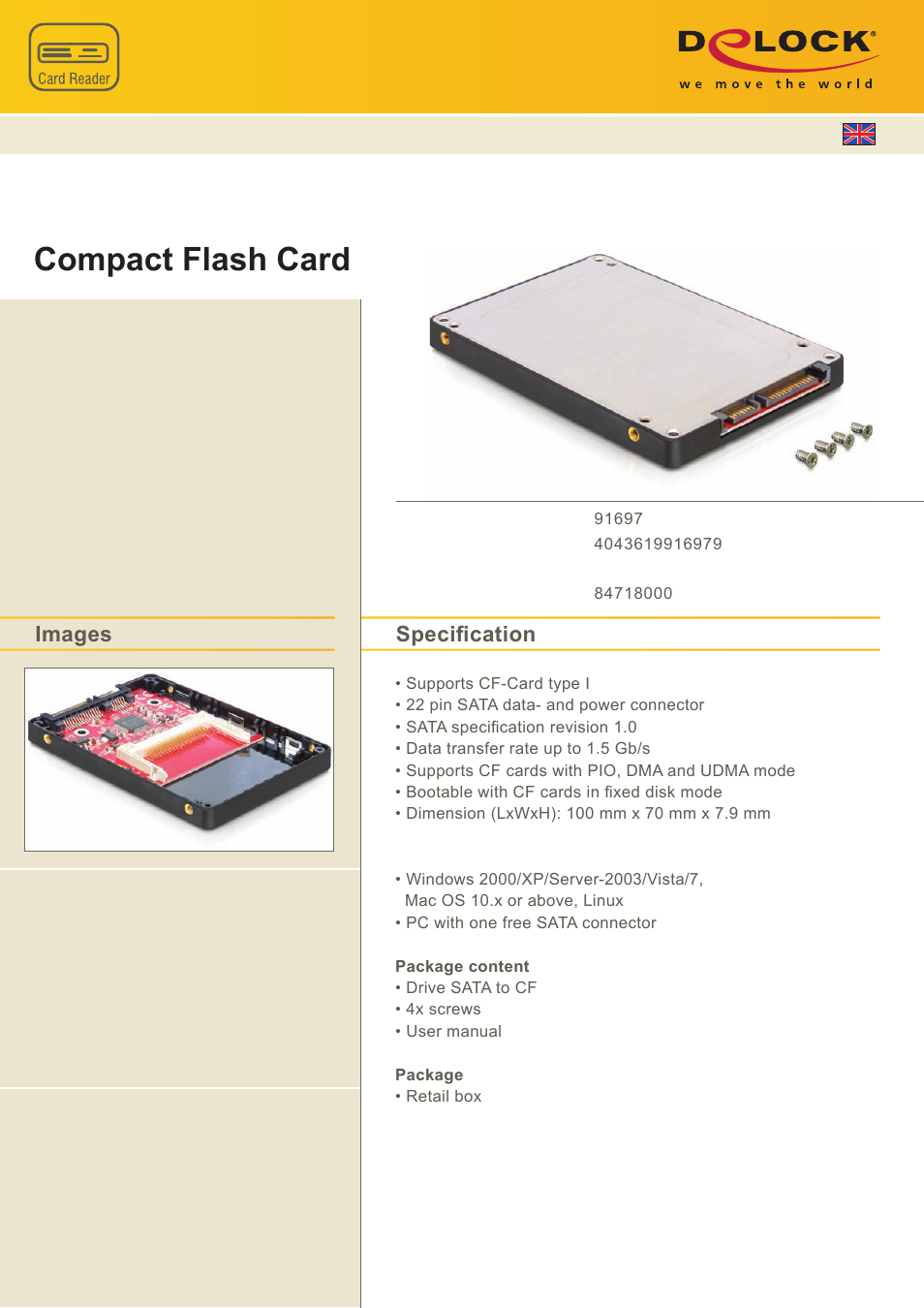 DeLOCK 91697 User Manual | 1 page