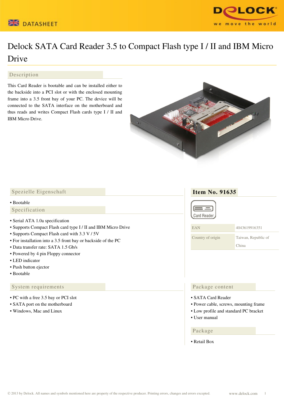 DeLOCK 91635 User Manual | 2 pages