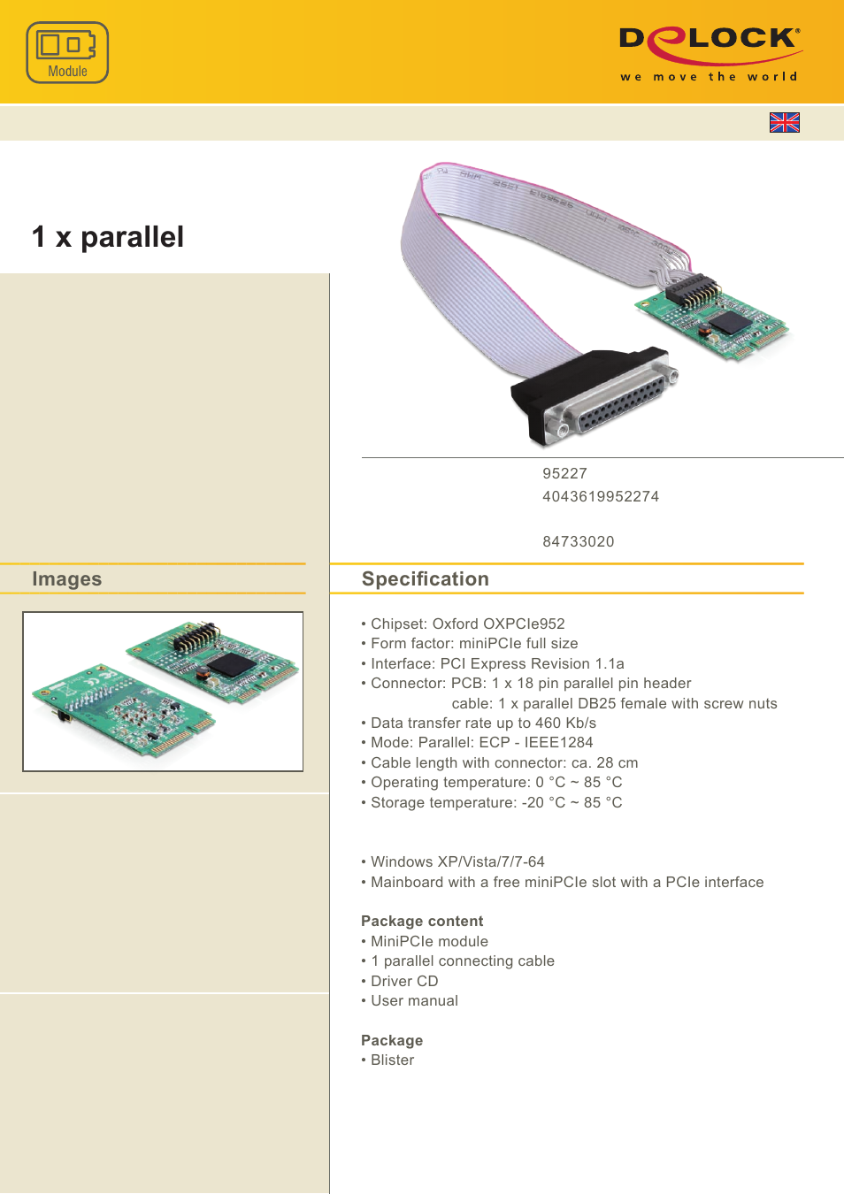 DeLOCK 95227 User Manual | 1 page