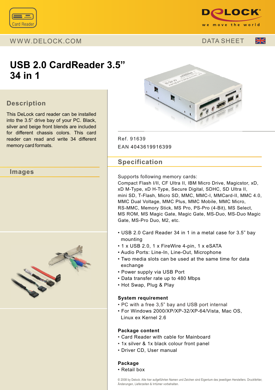 DeLOCK 91639 User Manual | 1 page