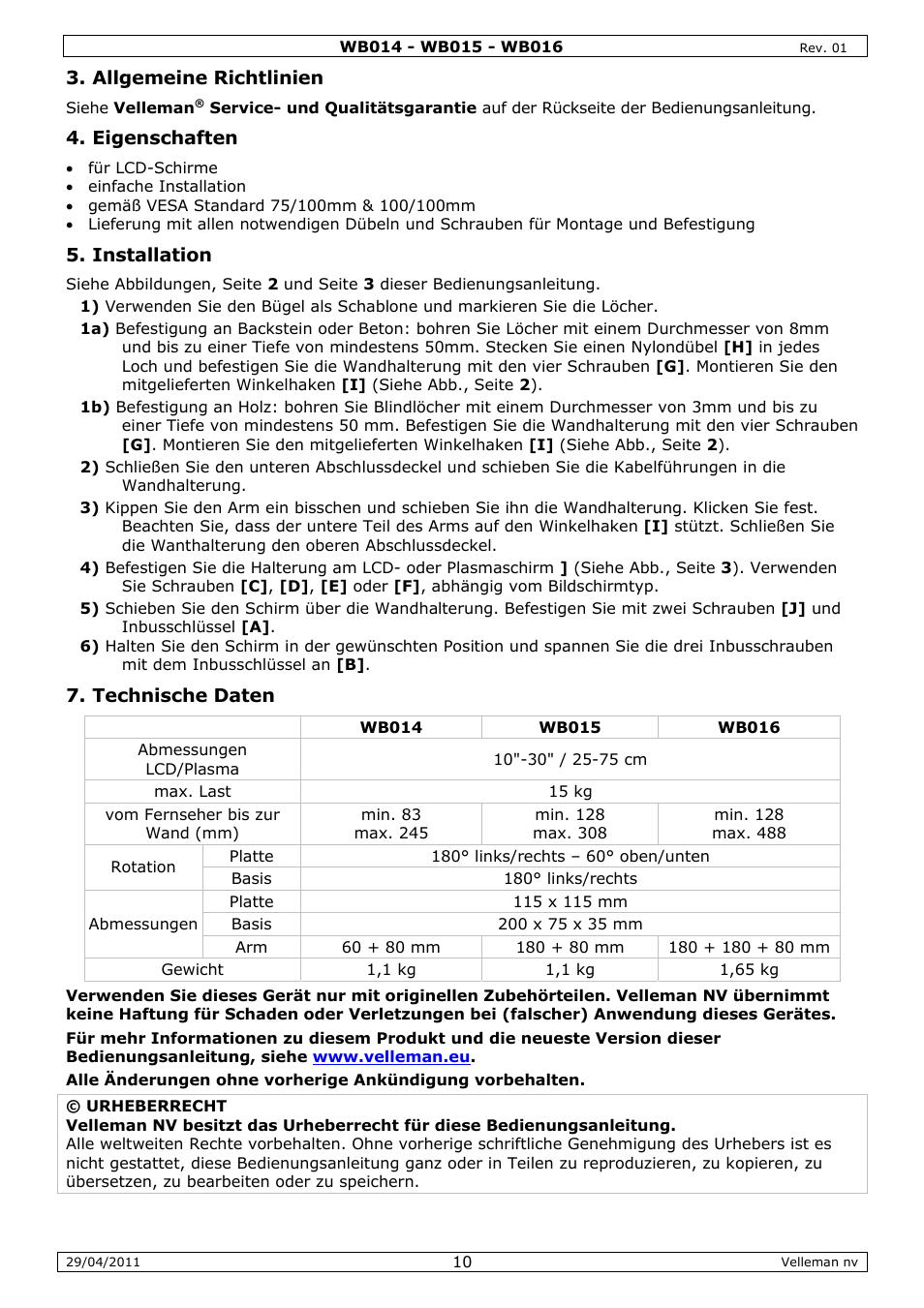 Velleman WB014 User Manual | Page 10 / 15