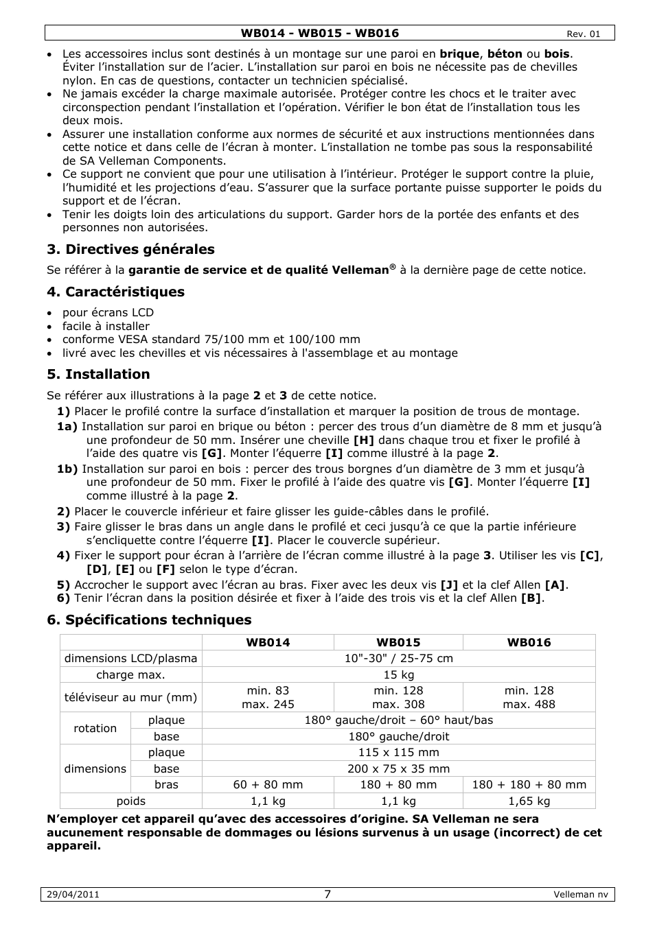 Velleman WB014 User Manual | Page 7 / 15