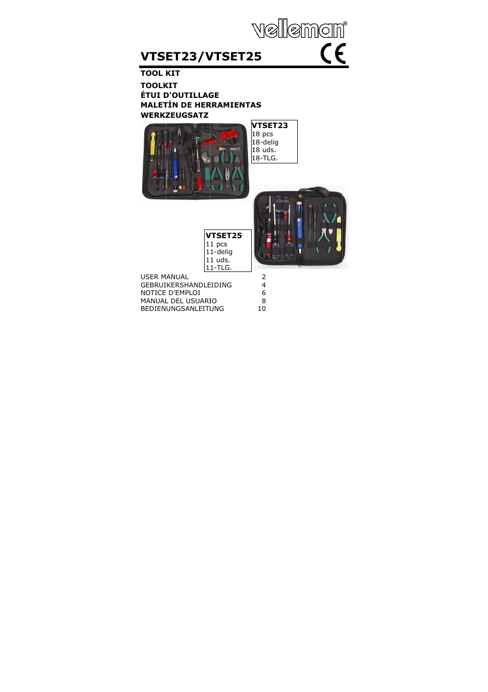 Velleman VTSET23 User Manual | 15 pages