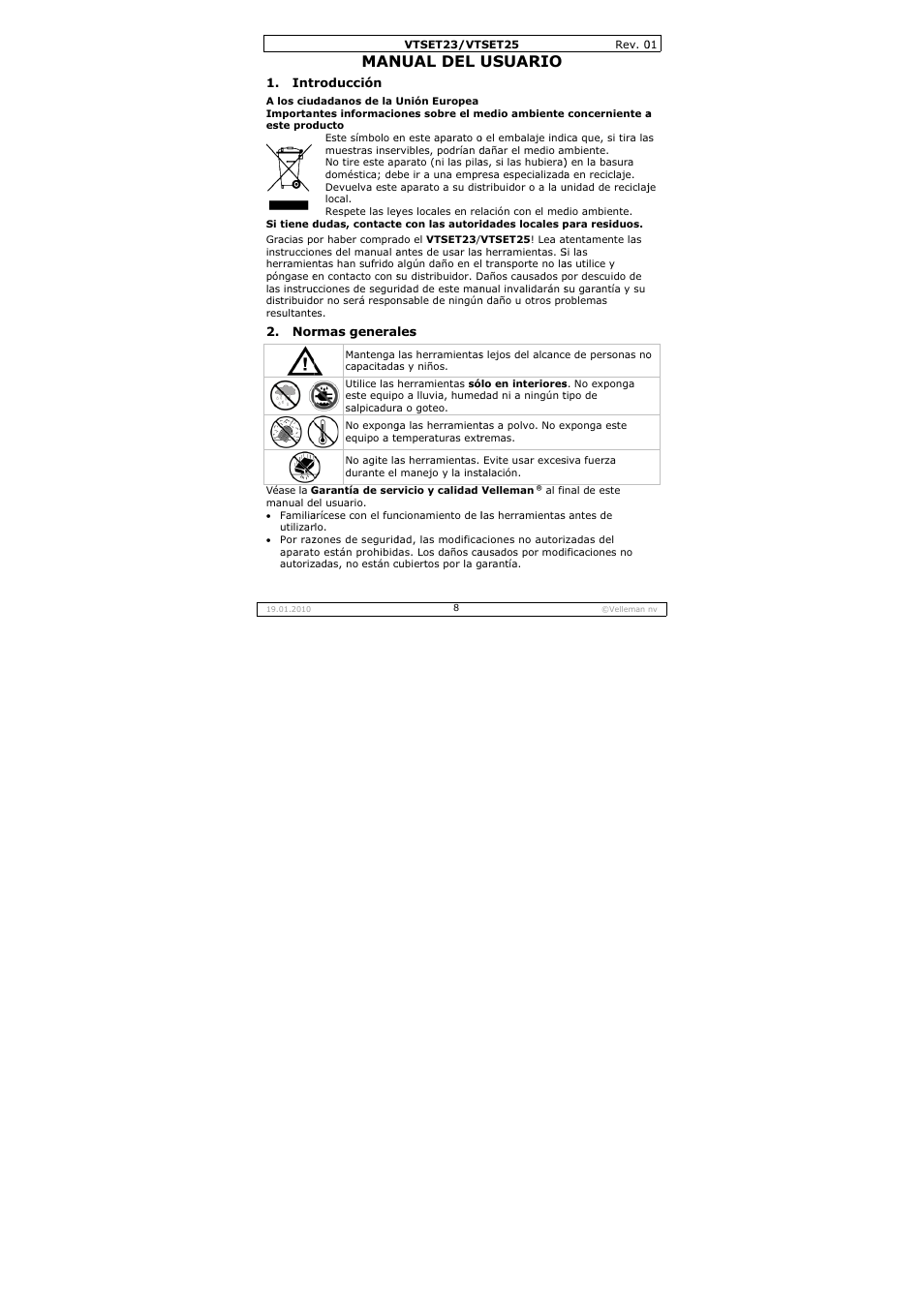 Nual del, Usuario | Velleman VTSET23 User Manual | Page 8 / 15