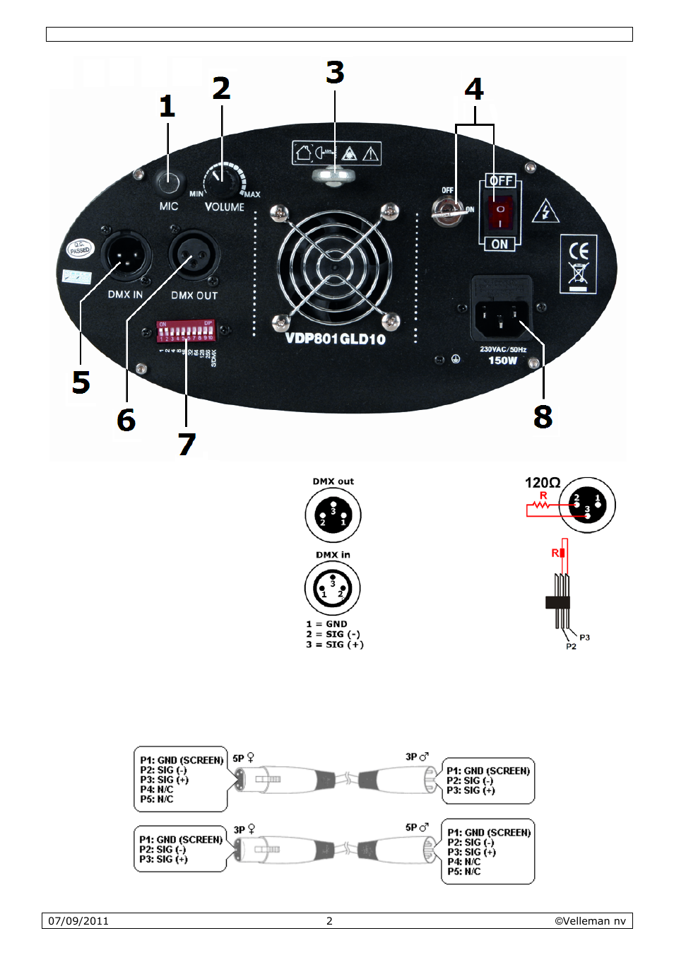 Velleman VDP801GLD10 User Manual | Page 2 / 23